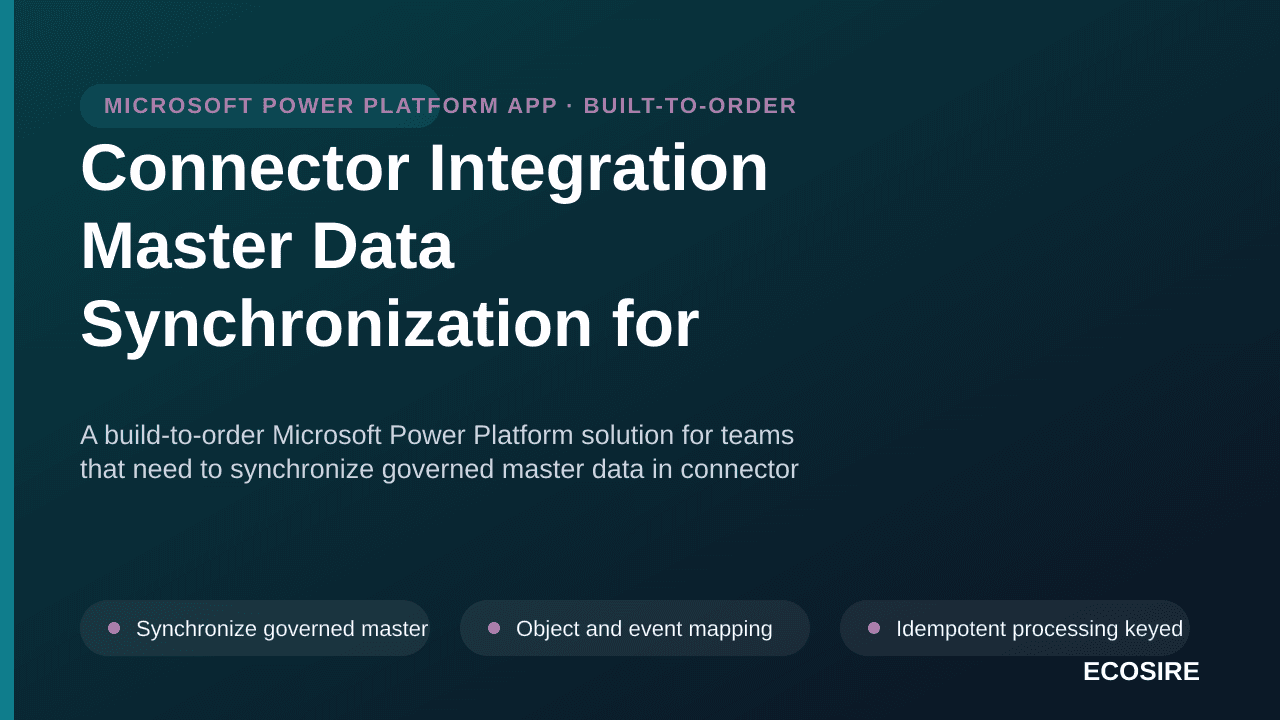 Connector Integration Master Data Synchronization for Microsoft Power Platform