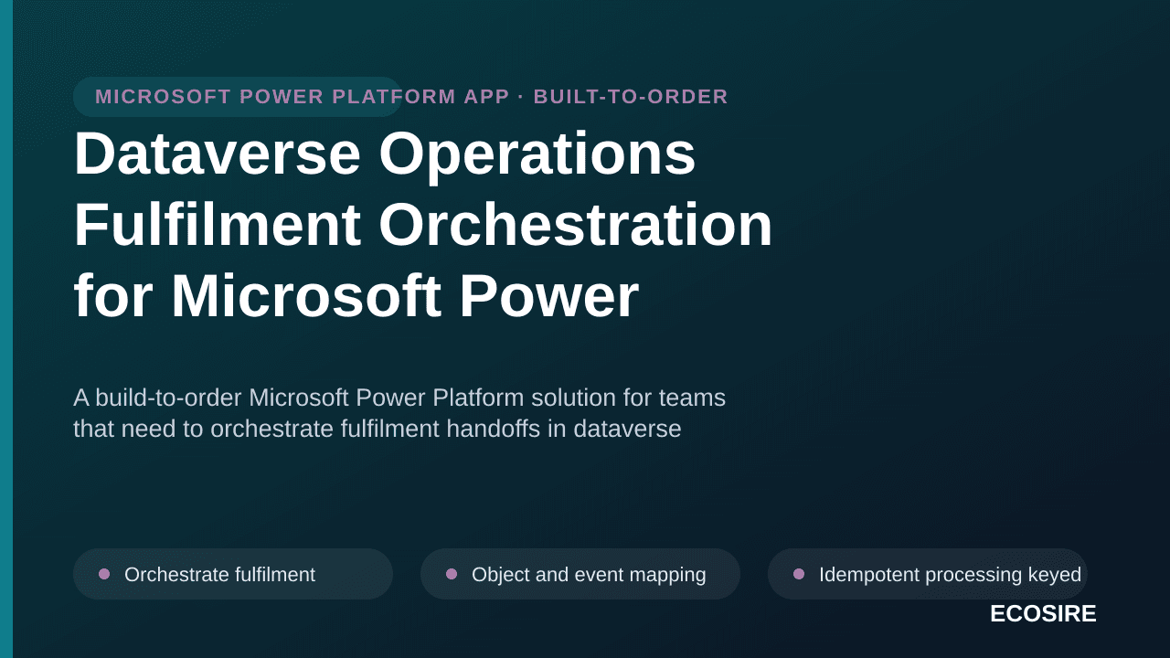 Dataverse Operations Fulfilment Orchestration for Microsoft Power Platform — A build-to-order Microsoft Power Platform soluti — 1/3