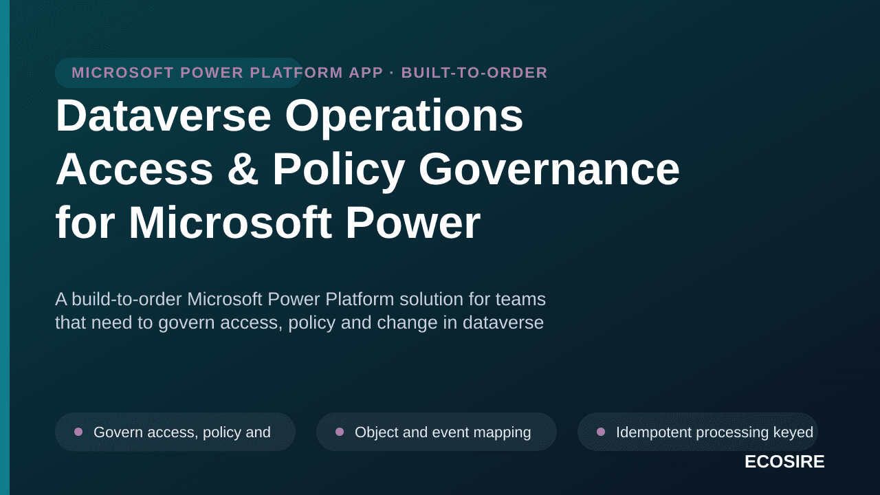 Dataverse Operations Access & Policy Governance for Microsoft Power Platform