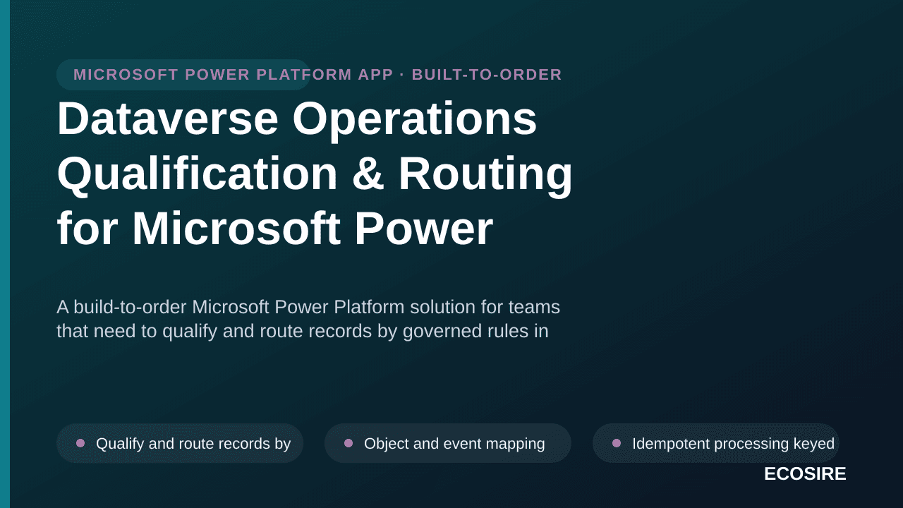 Dataverse Operations Qualification & Routing for Microsoft Power Platform — A build-to-order Microsoft Power Platform solutio — 1/3
