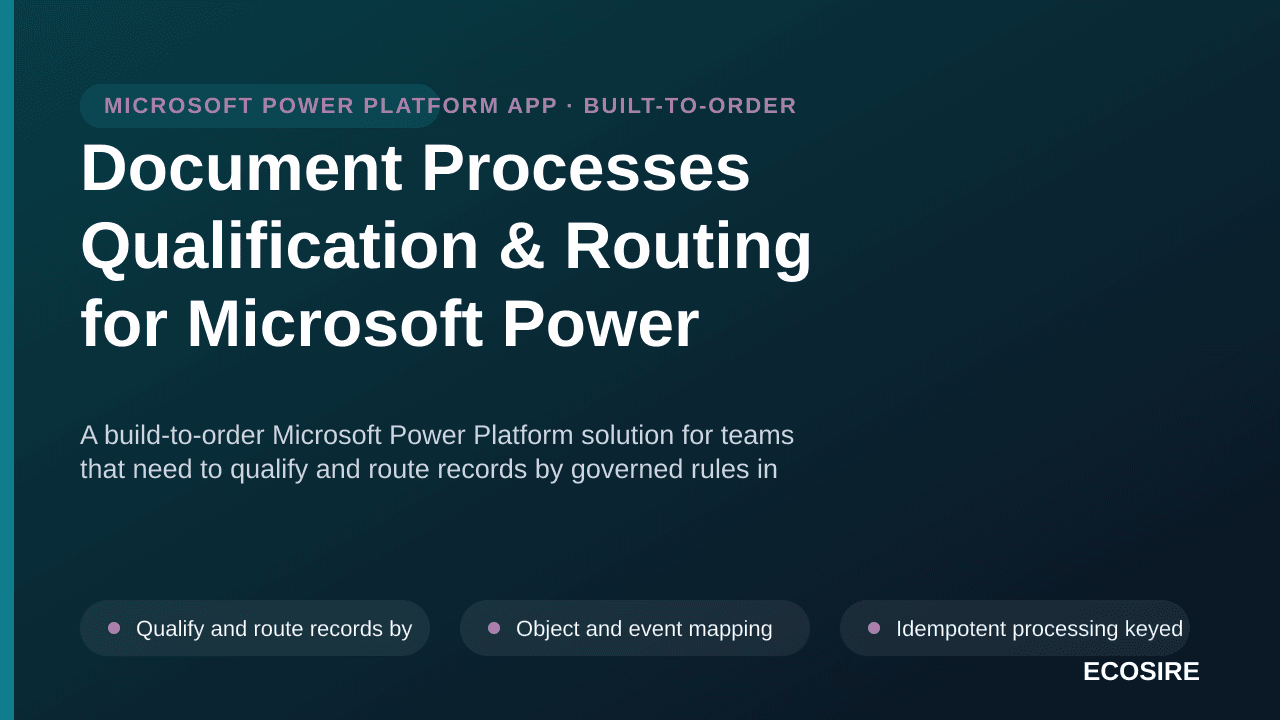 Document Processes Qualification & Routing for Microsoft Power Platform — A build-to-order Microsoft Power Platform solution  — 1/3
