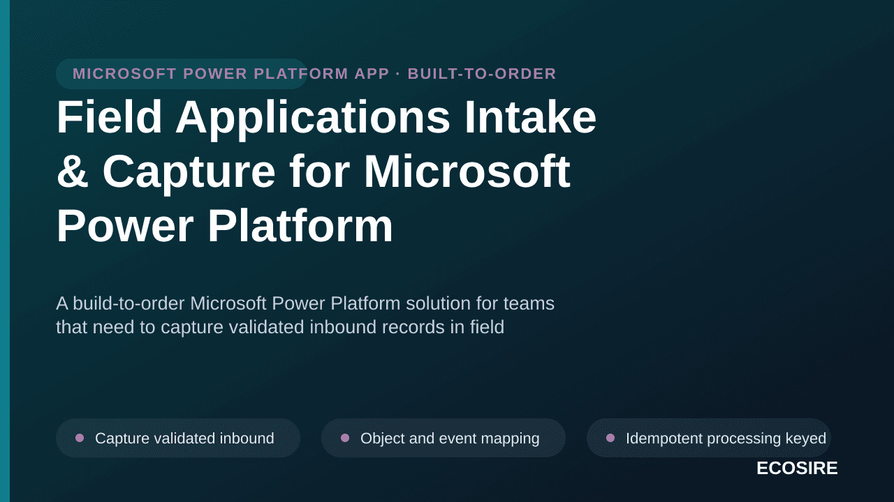 Field Applications Intake & Capture for Microsoft Power Platform — A build-to-order Microsoft Power Platform solution for tea — 1/3