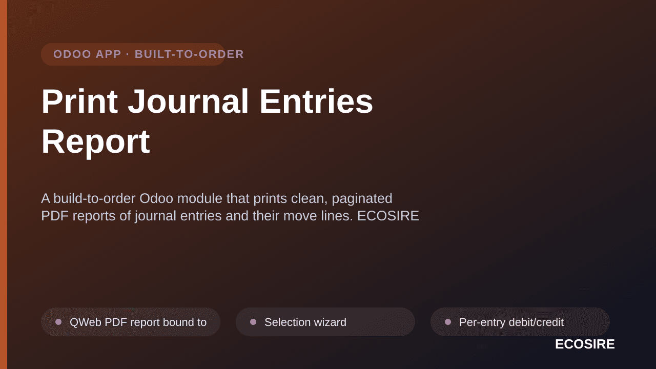 Print Journal Entries Report