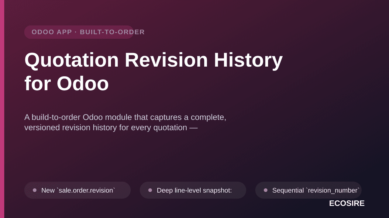 Quotation Revision History for Odoo