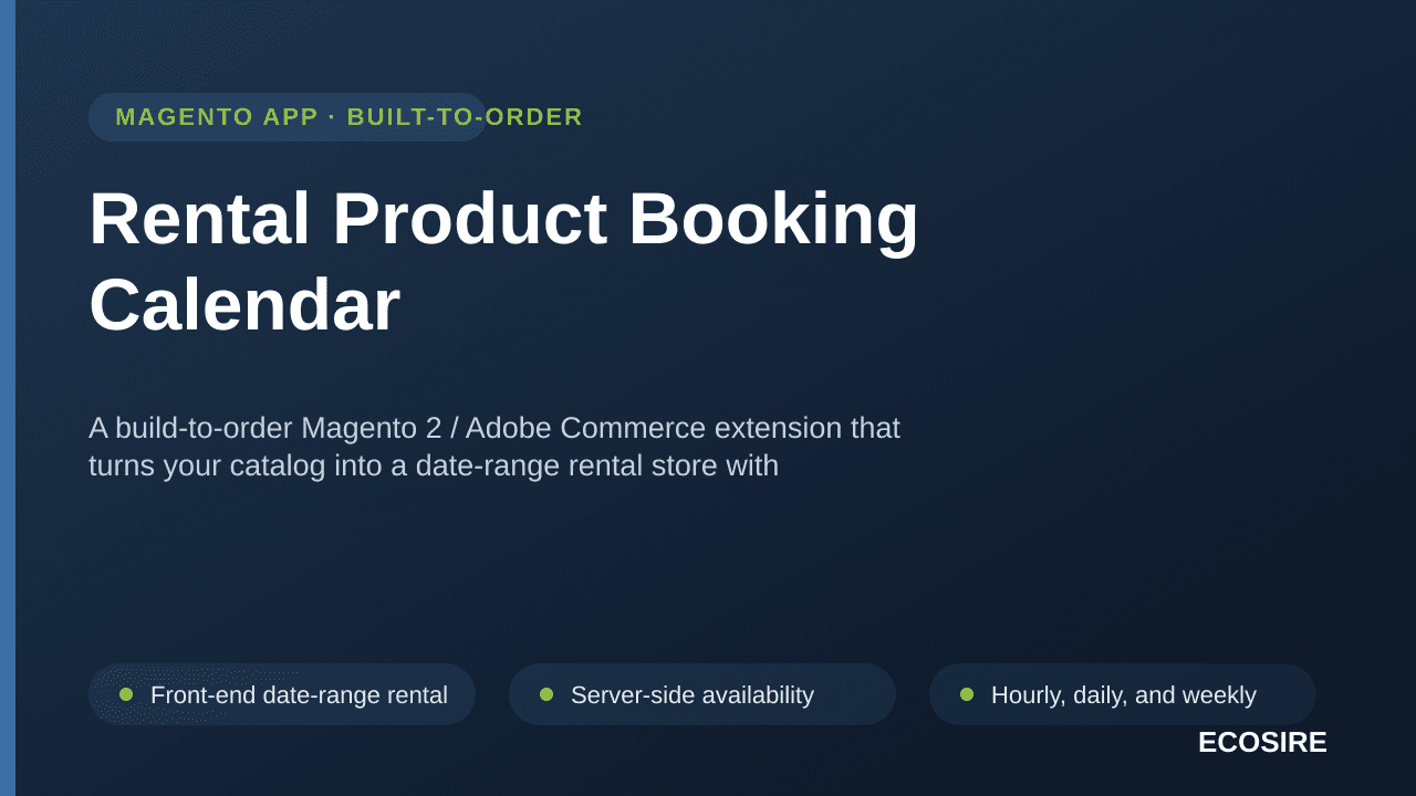 Rental Product Booking Calendar