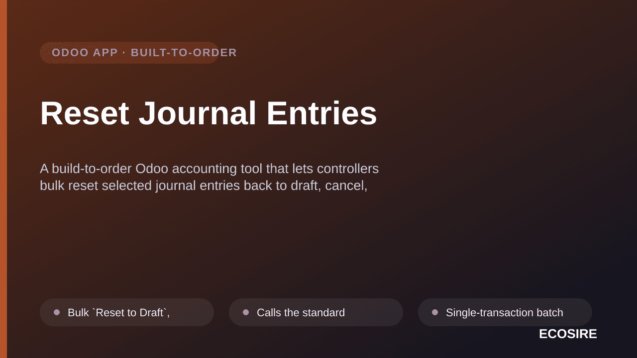 Reset Journal Entries