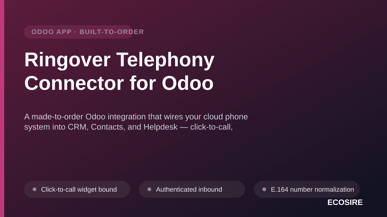 Ringover Telephony Connector for Odoo