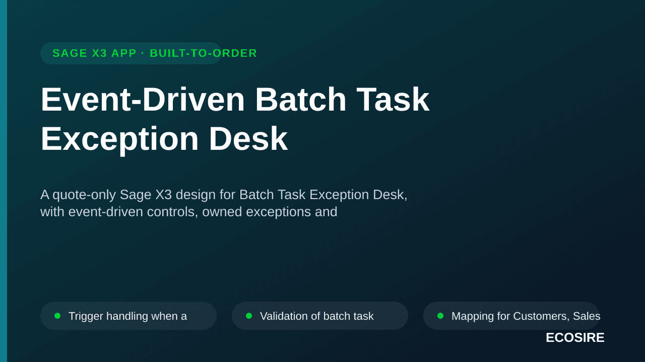 Event-Driven Batch Task Exception Desk