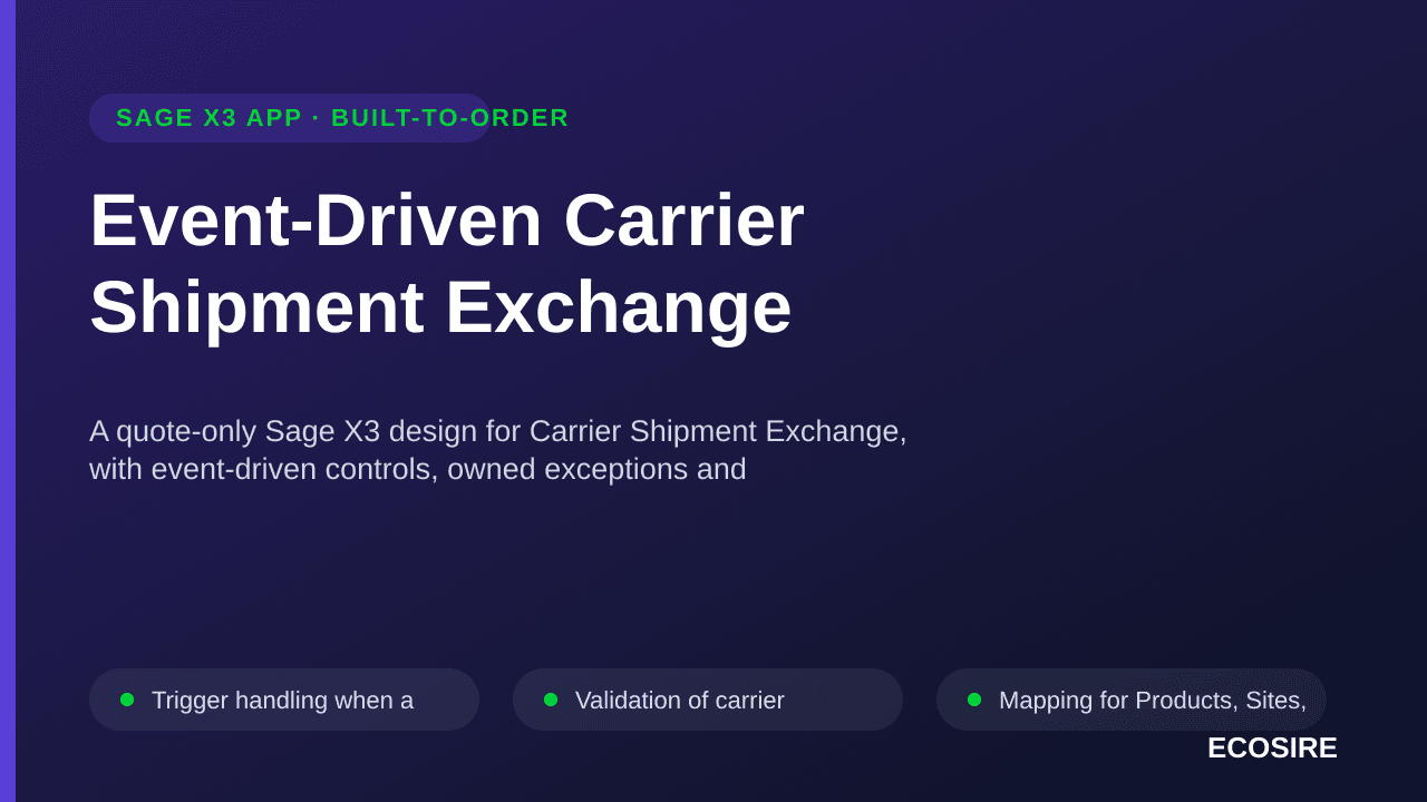 Event-Driven Carrier Shipment Exchange