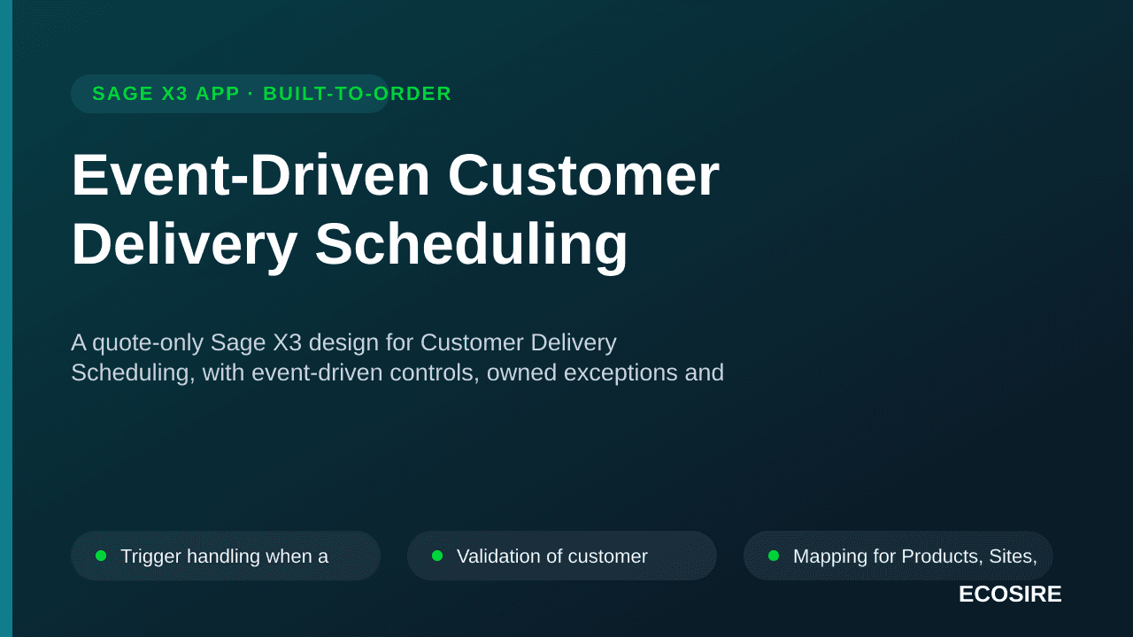 Event-Driven Customer Delivery Scheduling