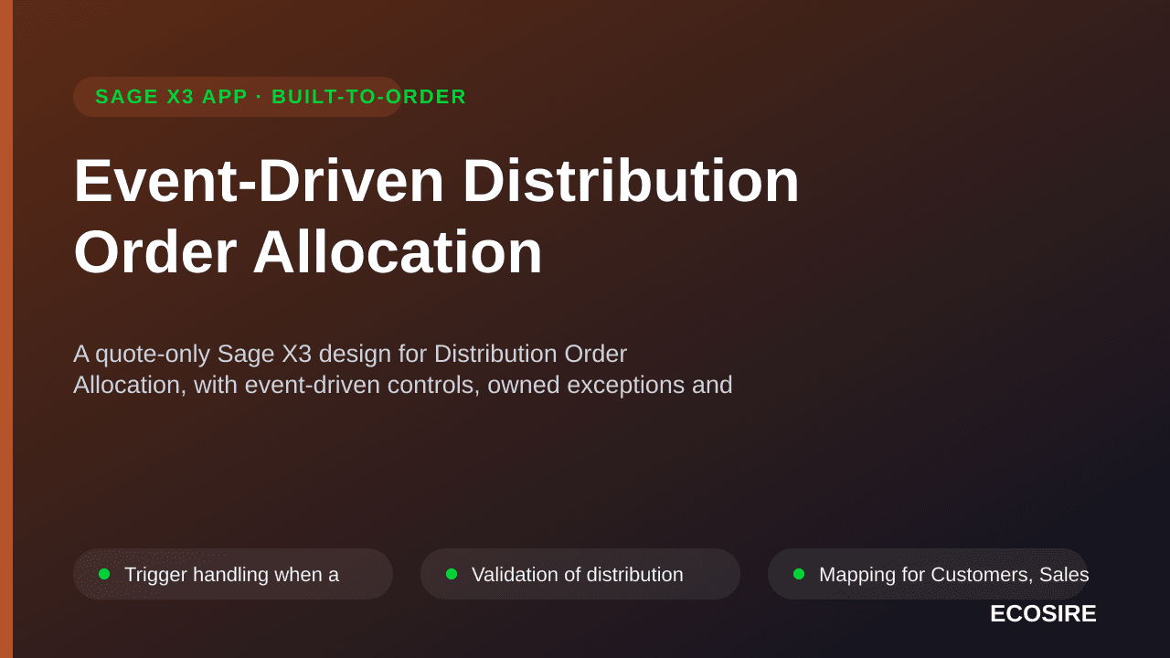 Event-Driven Distribution Order Allocation