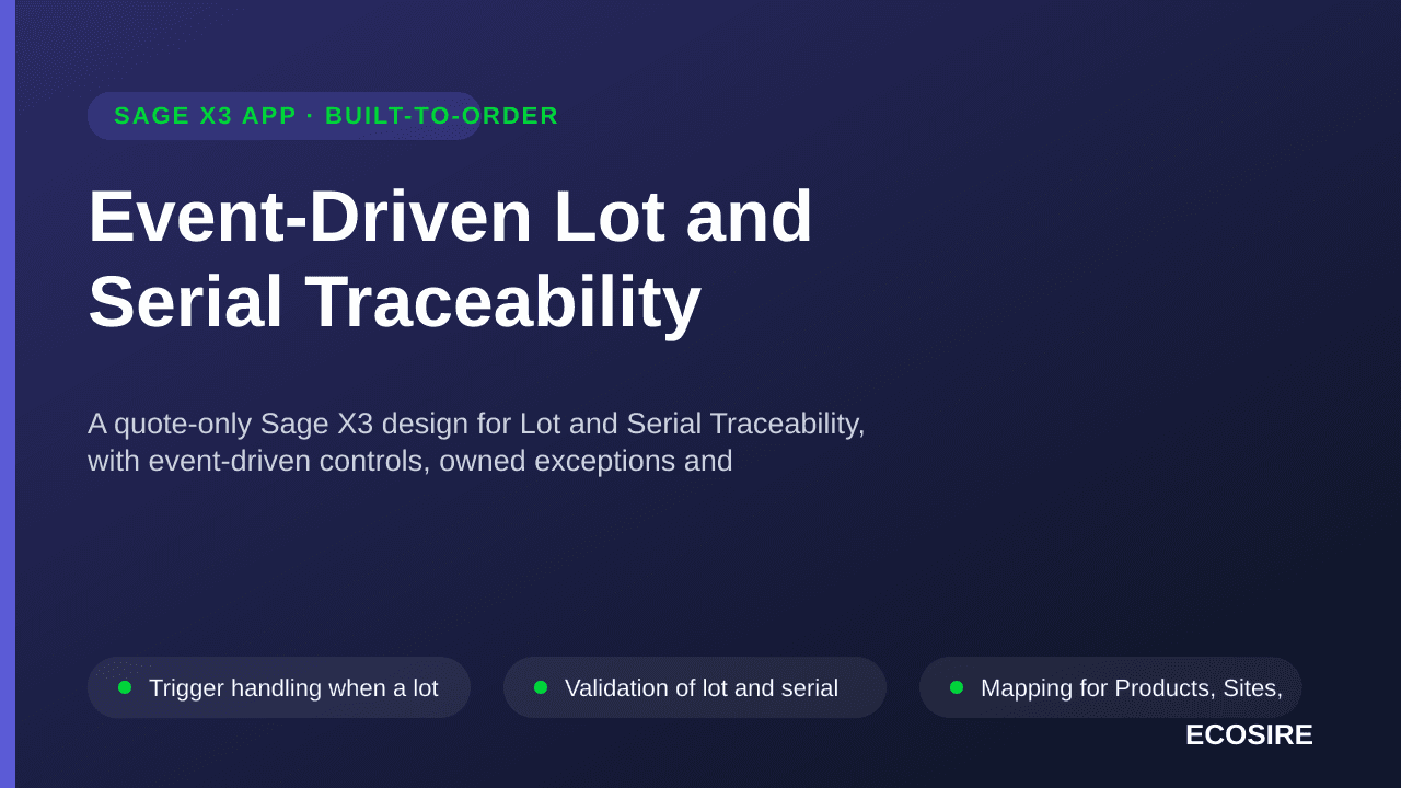 Event-Driven Lot and Serial Traceability