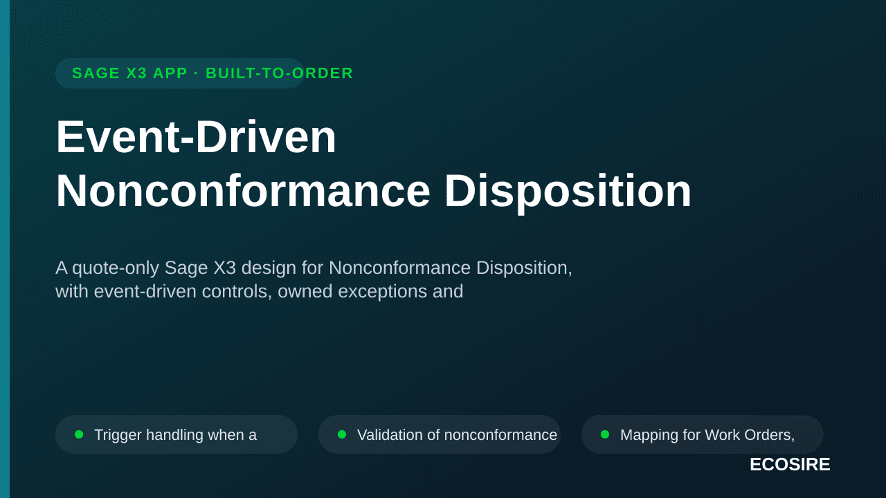 Event-Driven Nonconformance Disposition