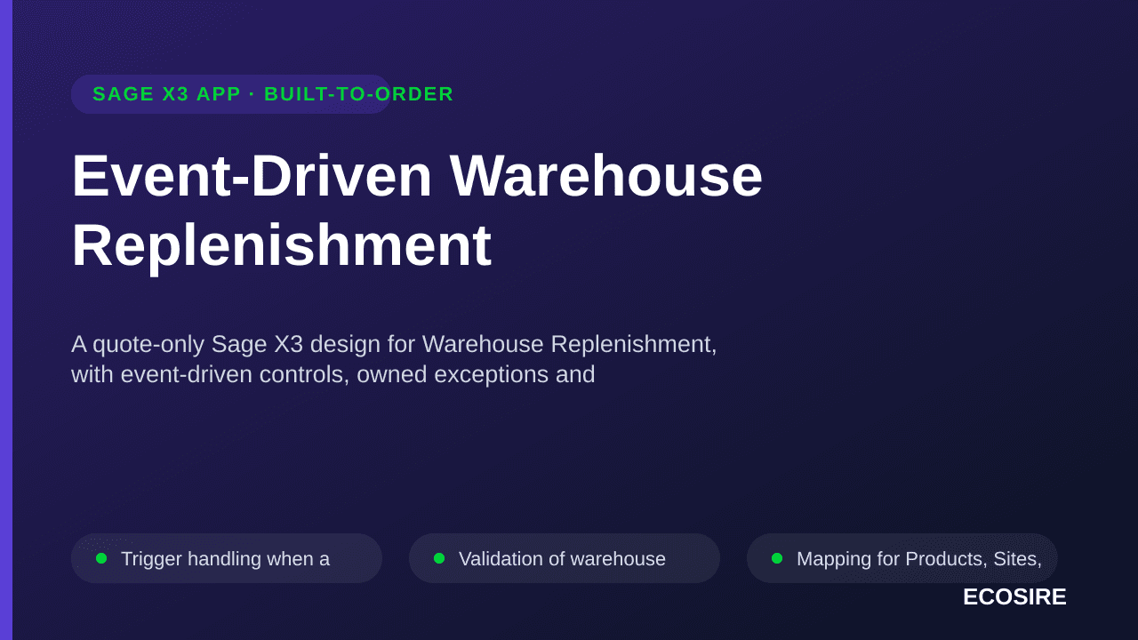 Event-Driven Warehouse Replenishment