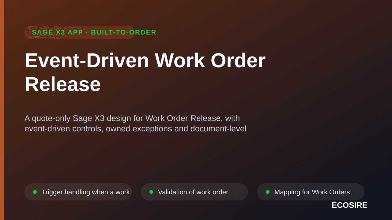 Event-Driven Work Order Release