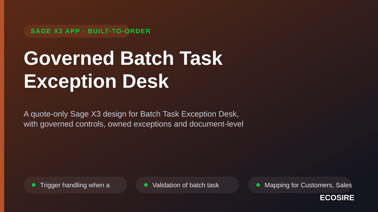 Governed Batch Task Exception Desk