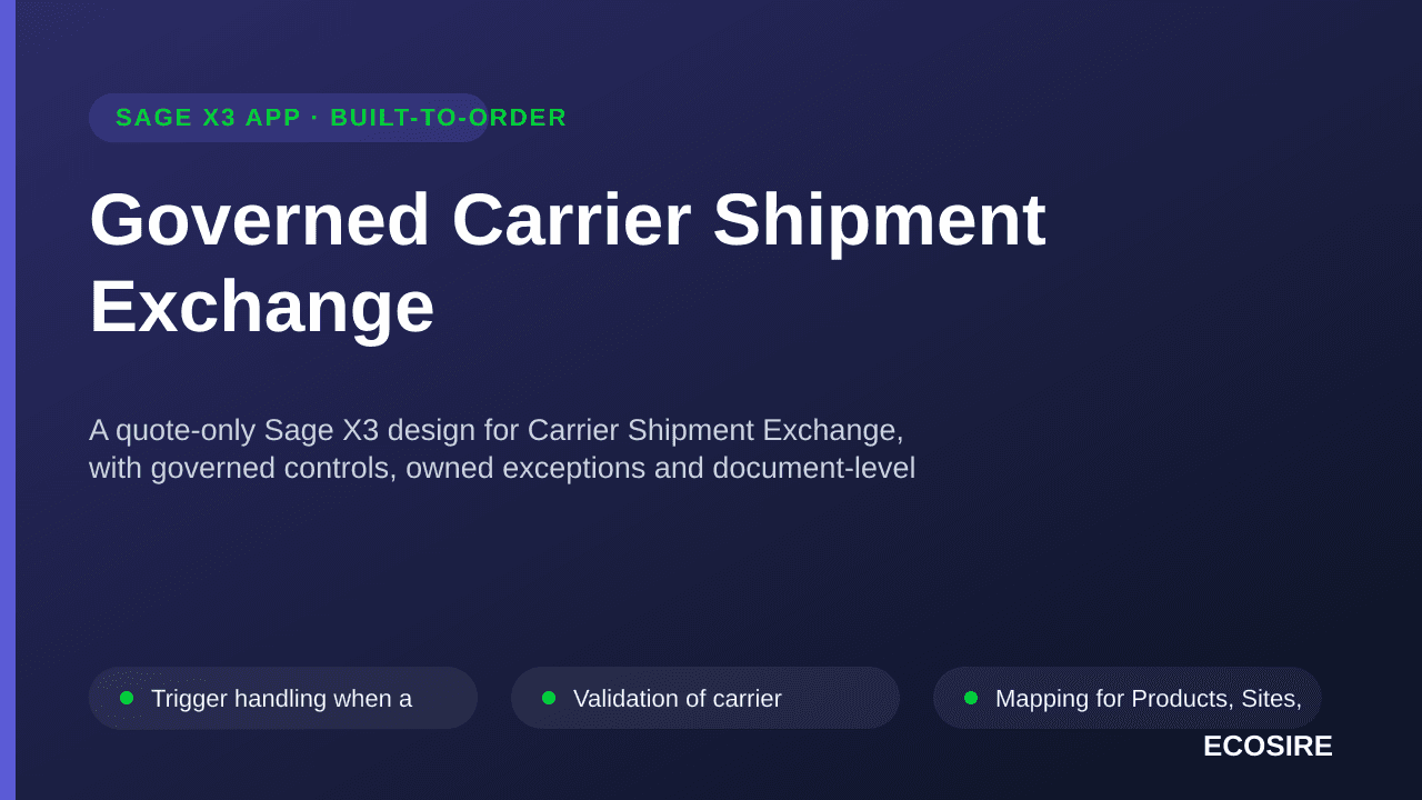 Governed Carrier Shipment Exchange