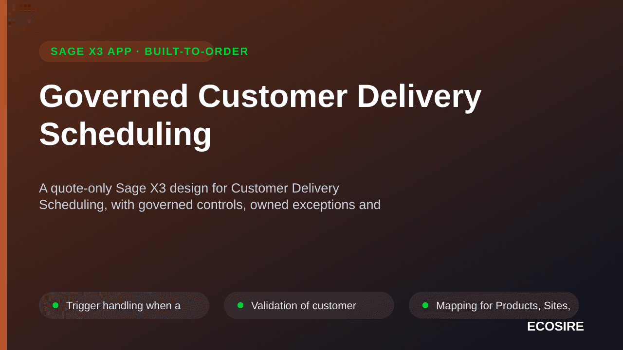 Governed Customer Delivery Scheduling