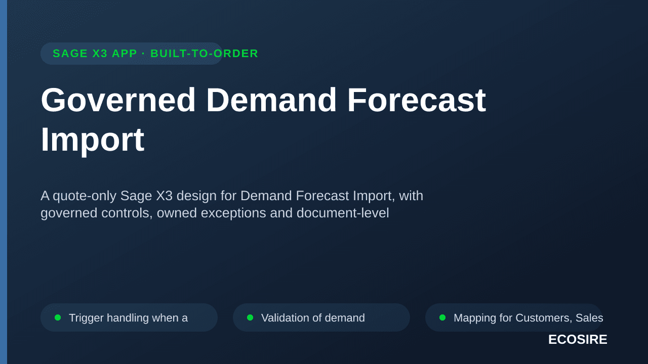 Governed Demand Forecast Import
