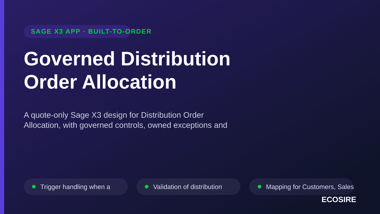 Governed Distribution Order Allocation