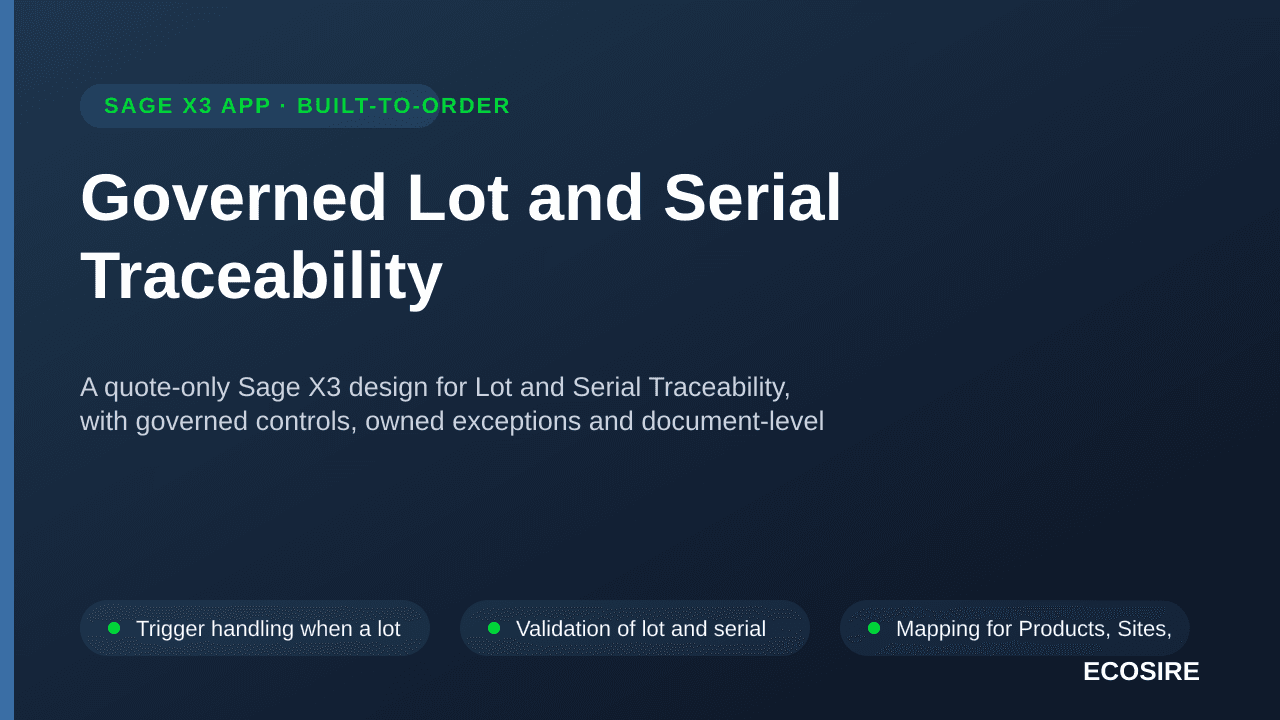 Governed Lot and Serial Traceability