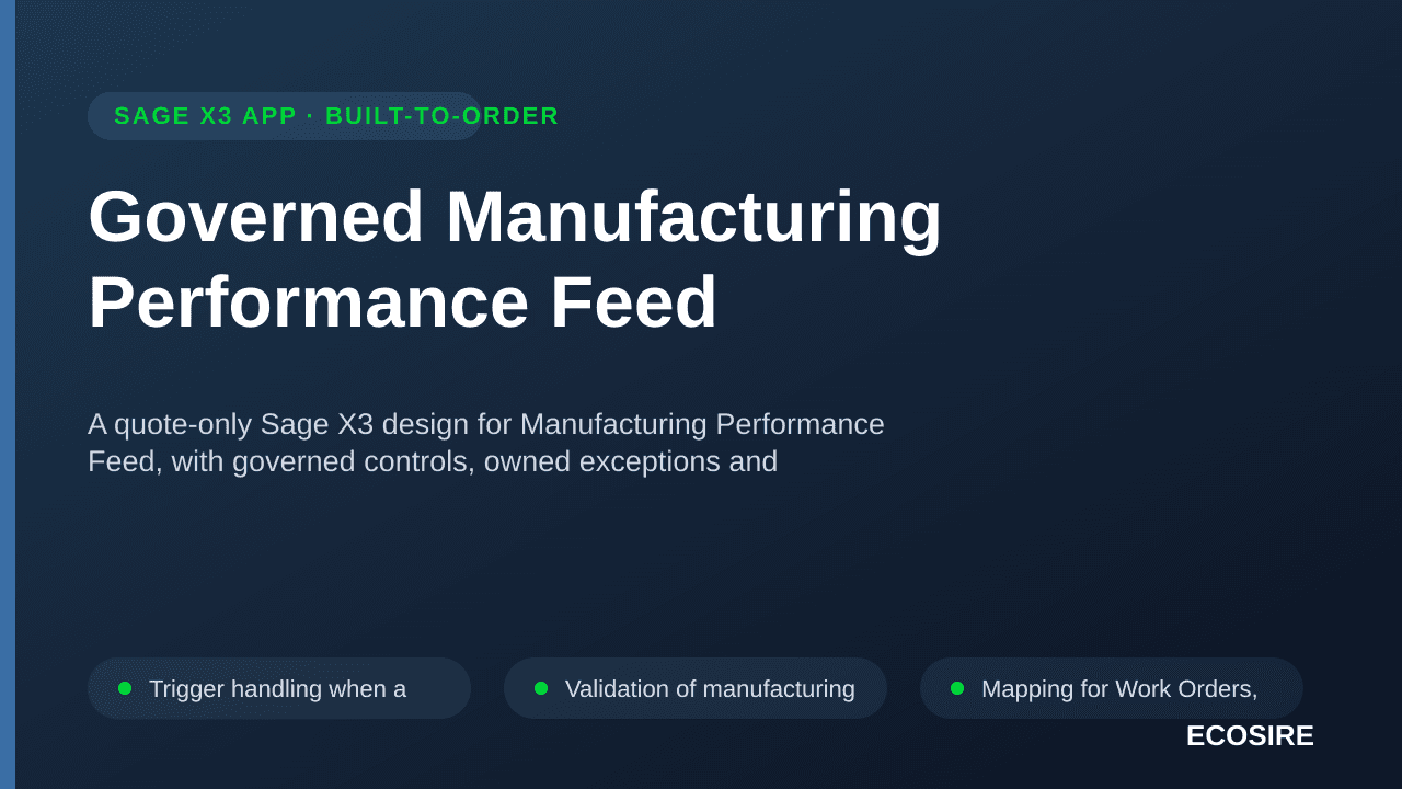 Governed Manufacturing Performance Feed