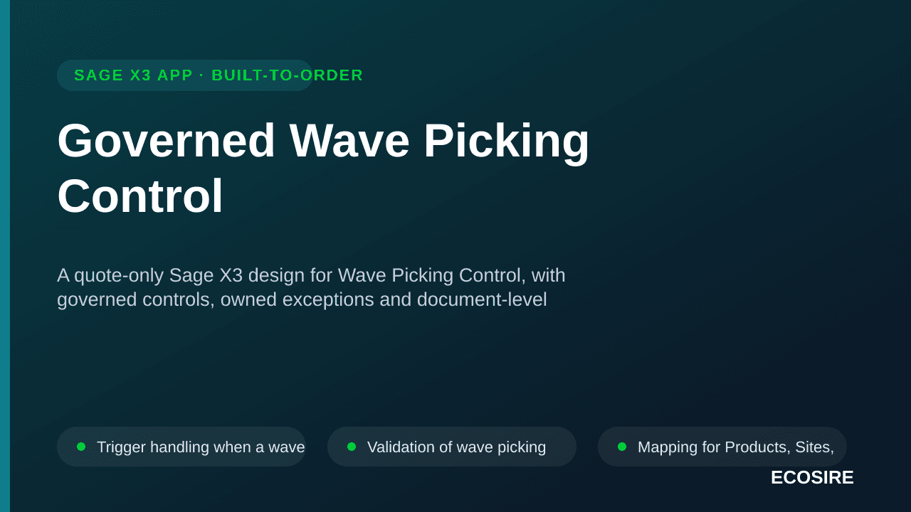 Governed Wave Picking Control