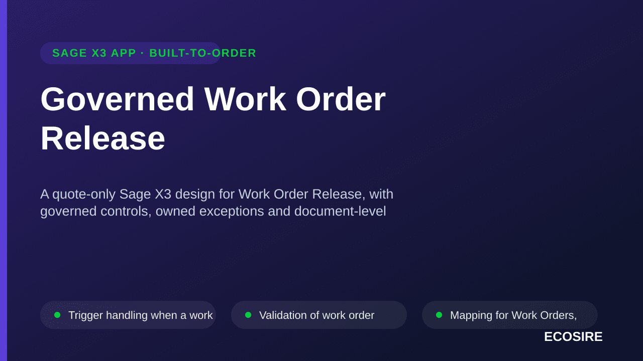 Governed Work Order Release