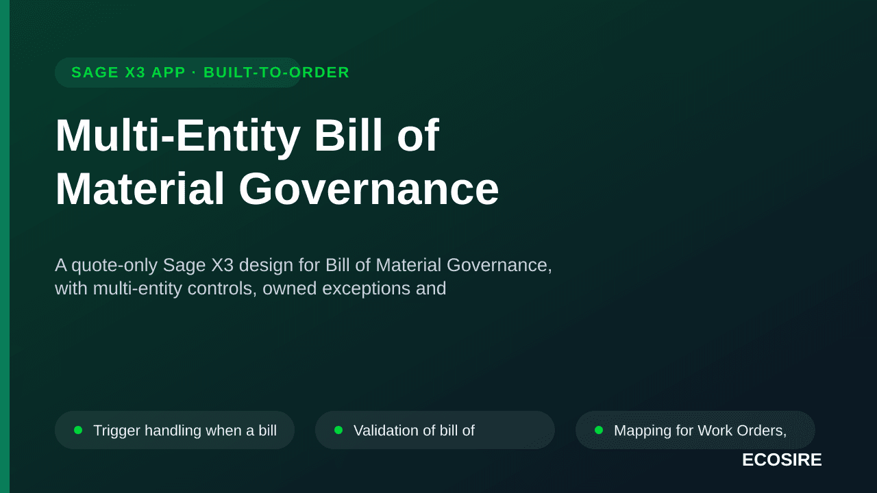 Multi-Entity Bill of Material Governance