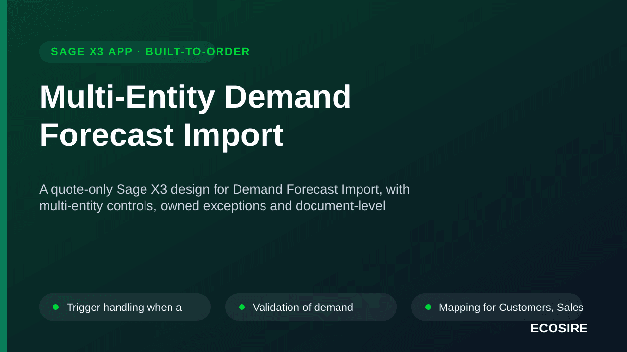 Multi-Entity Demand Forecast Import