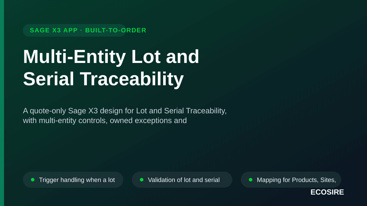 Multi-Entity Lot and Serial Traceability