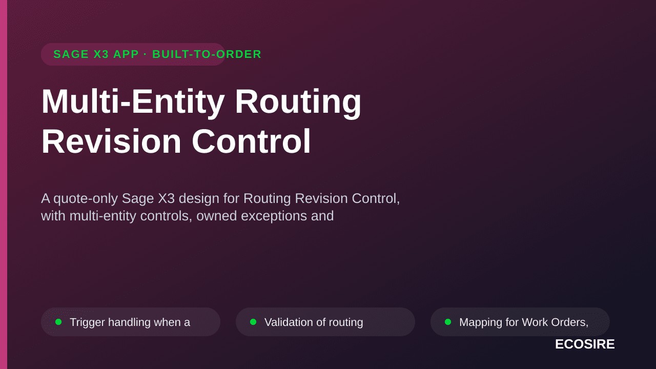 Multi-Entity Routing Revision Control