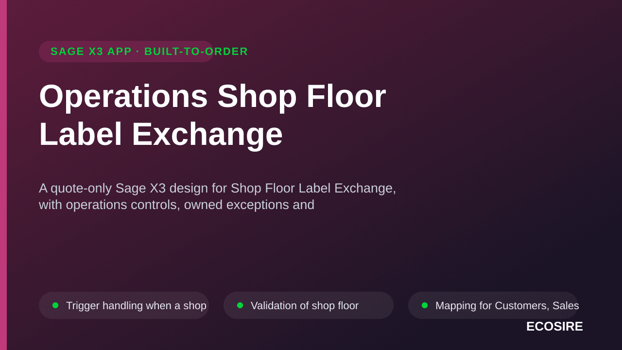 Operations Shop Floor Label Exchange