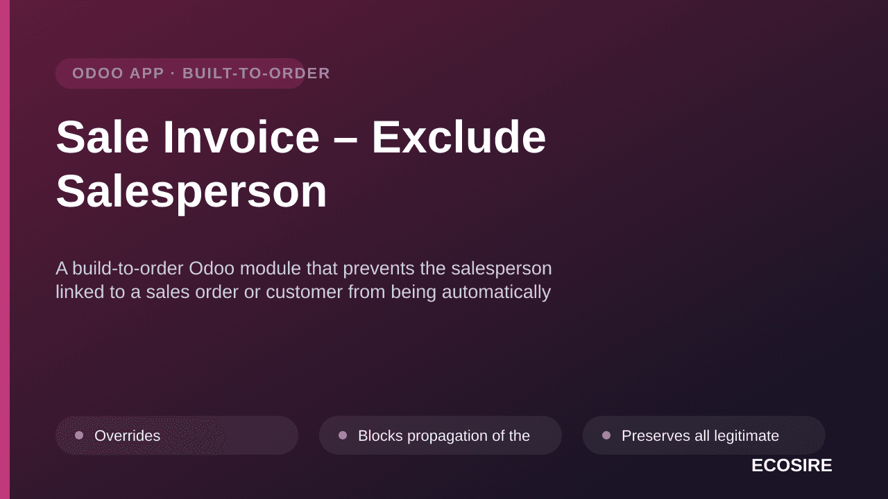 Sale Invoice – Exclude Salesperson