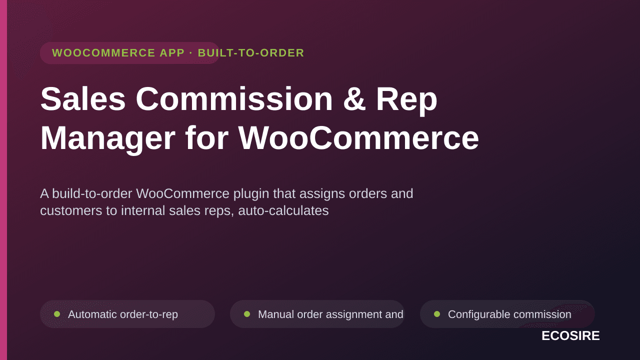 Sales Commission & Rep Manager for WooCommerce