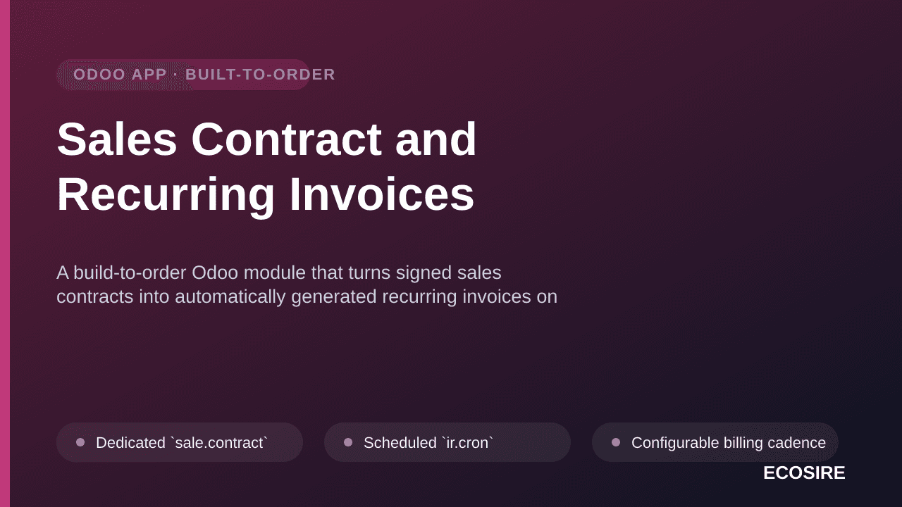 Sales Contract and Recurring Invoices