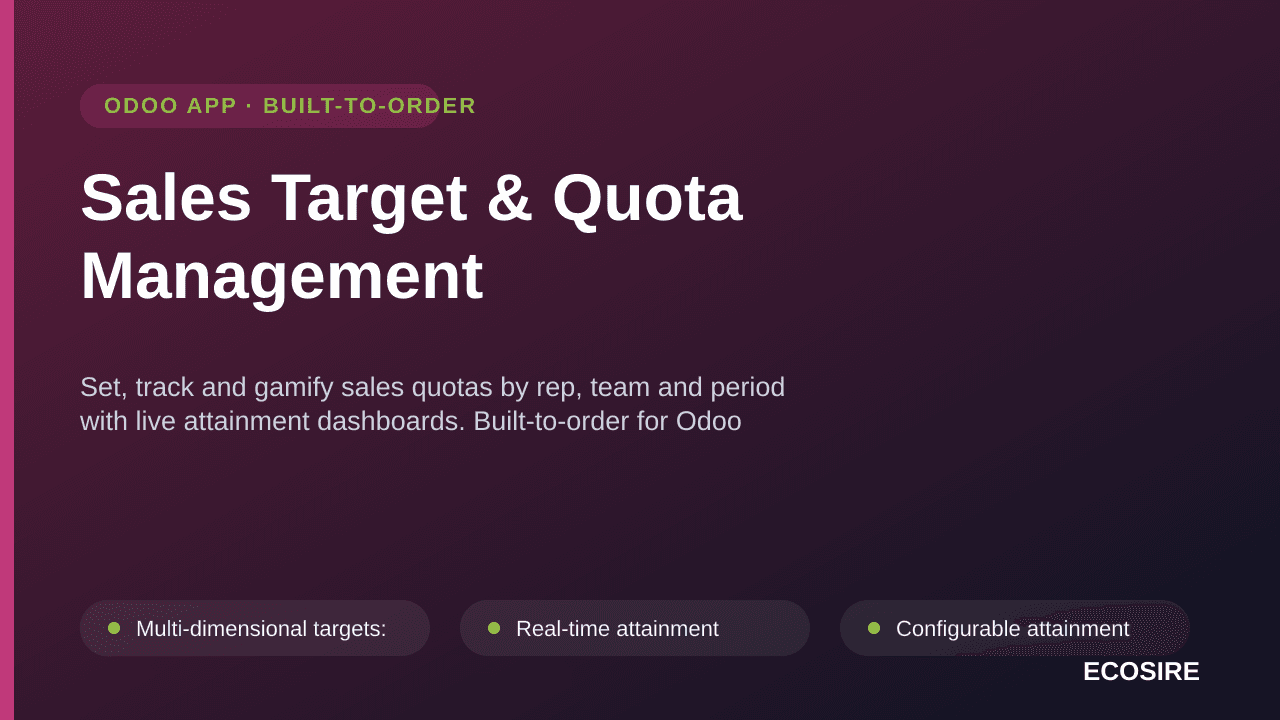Sales Target & Quota Management — Set, track and gamify sales quotas by rep, team and period with live attainment dashboards — Image 1 of 3