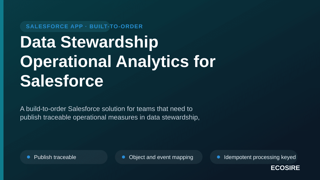 Data Stewardship Operational Analytics for Salesforce — A build-to-order Salesforce solution for teams that need to publish t — 1/3