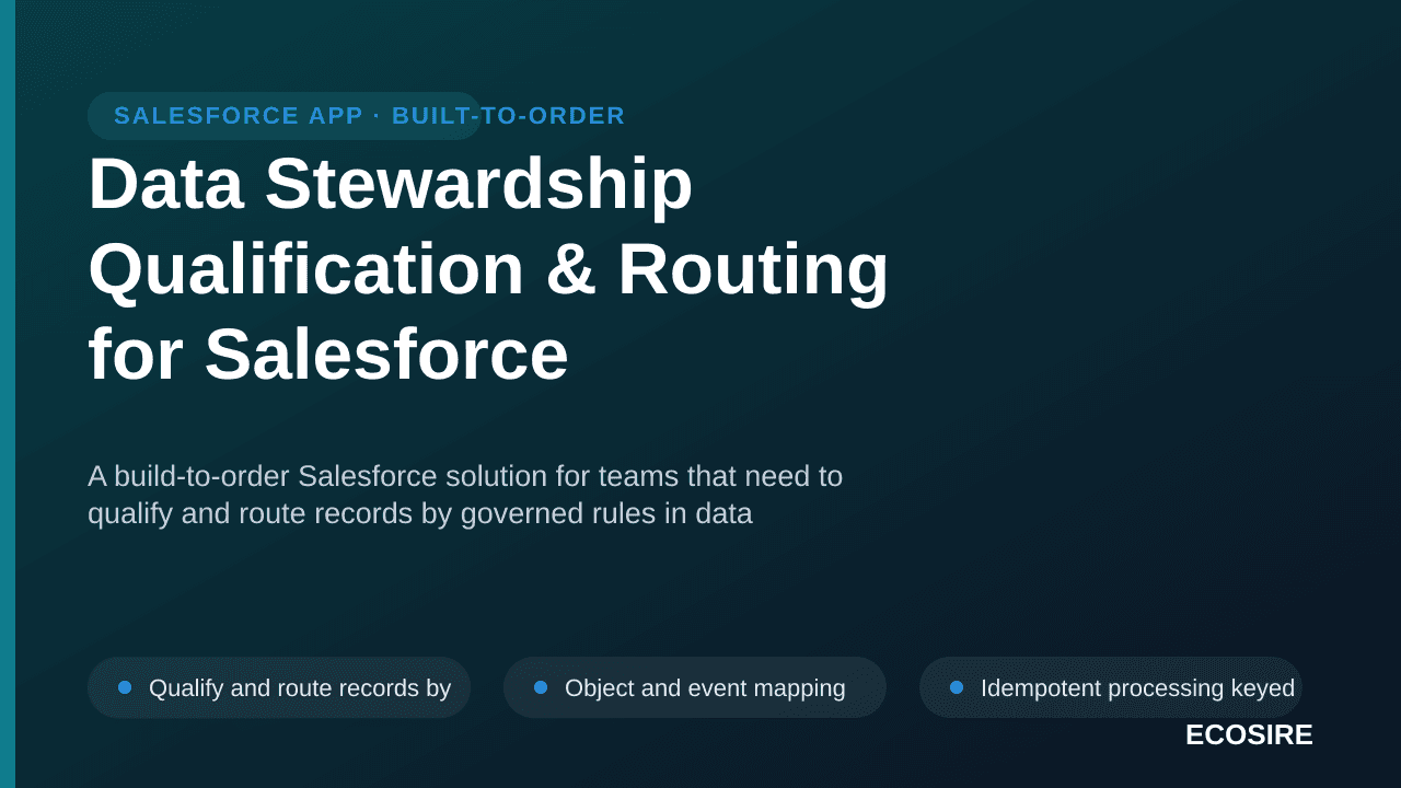 Data Stewardship Qualification & Routing for Salesforce — A build-to-order Salesforce solution for teams that need to qualify — 1/3