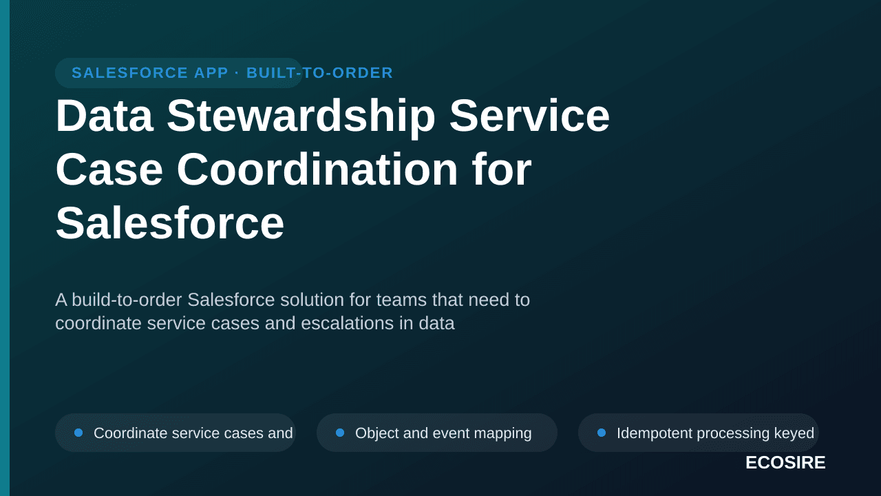 Data Stewardship Service Case Coordination for Salesforce — A build-to-order Salesforce solution for teams that need to coord — 1/3