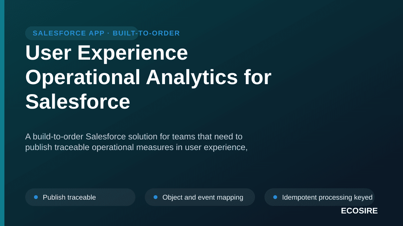 User Experience Operational Analytics for Salesforce — A build-to-order Salesforce solution for teams that need to publish tr — 1/3