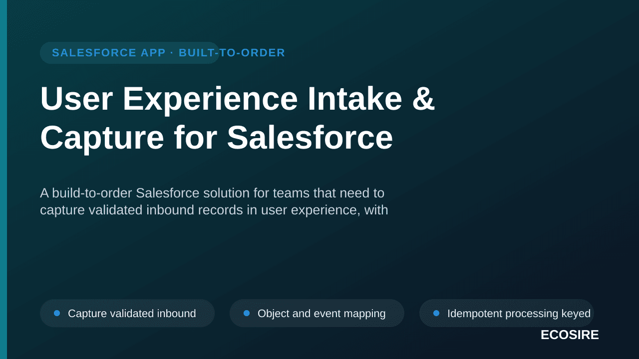 User Experience Intake & Capture for Salesforce