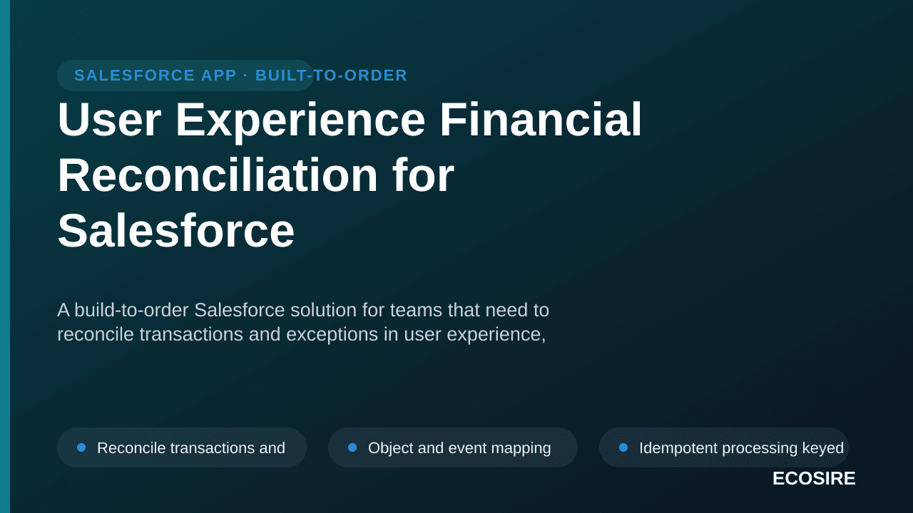 User Experience Financial Reconciliation for Salesforce