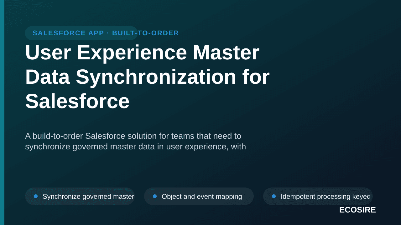 User Experience Master Data Synchronization for Salesforce