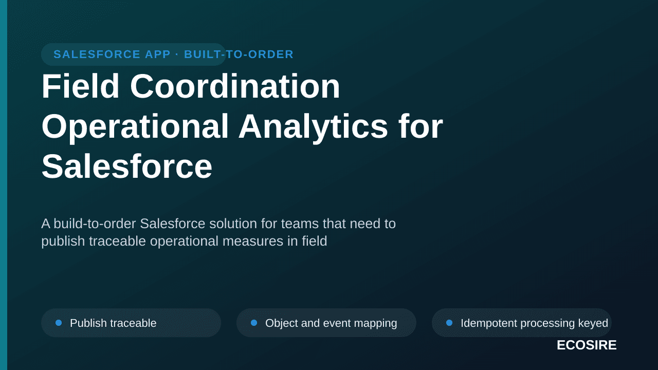 Field Coordination Operational Analytics for Salesforce