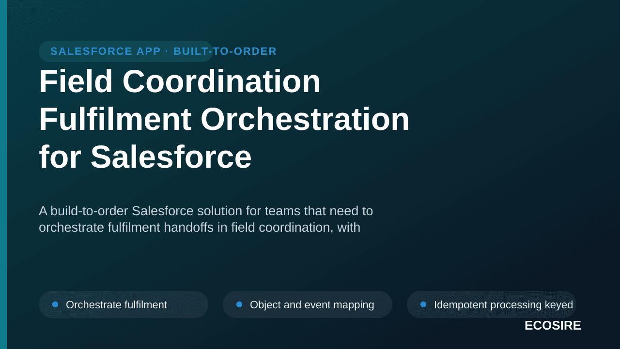 Field Coordination Fulfilment Orchestration for Salesforce — A build-to-order Salesforce solution for teams that need to orch — 1/3