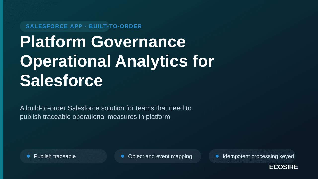 Platform Governance Operational Analytics for Salesforce — A build-to-order Salesforce solution for teams that need to publis — 1/3