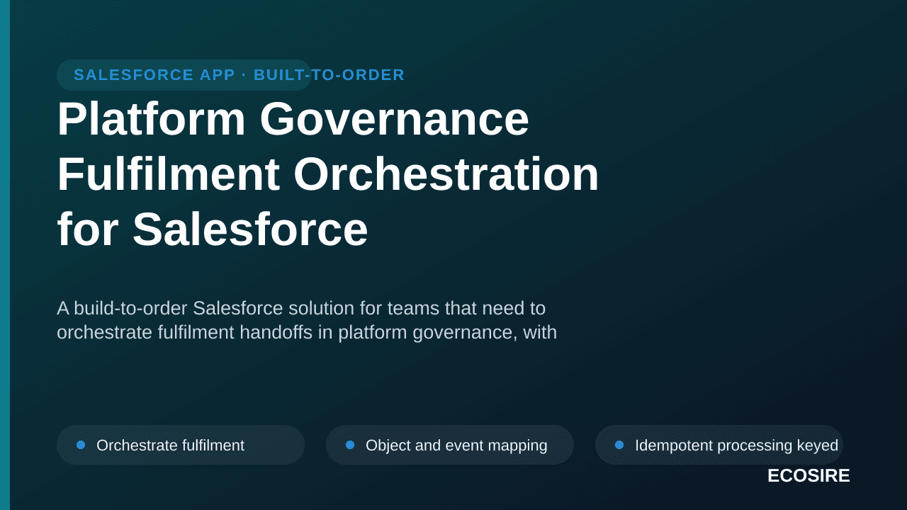 Platform Governance Fulfilment Orchestration for Salesforce — A build-to-order Salesforce solution for teams that need to orc — 1/3