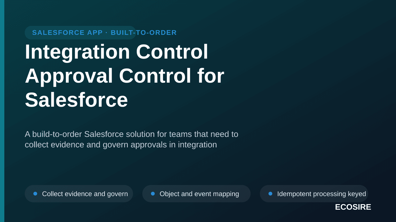 Integration Control Approval Control for Salesforce — A build-to-order Salesforce solution for teams that need to collect evi — 1/3