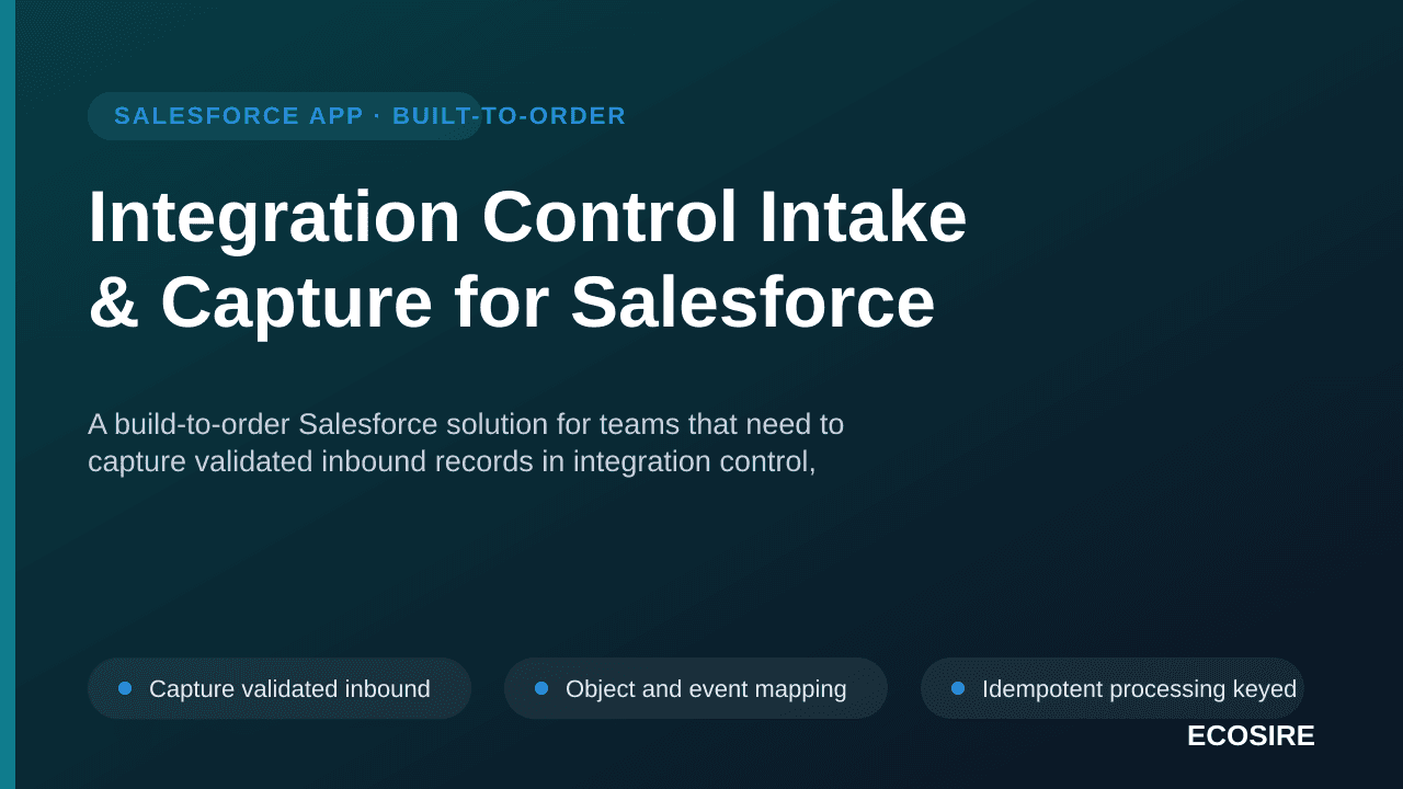 Integration Control Intake & Capture for Salesforce
